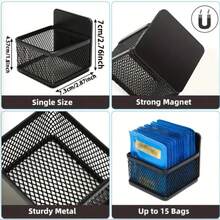1pc Magnetic Tea Bag Holder, Metal Storage Organizer, Non-Food Contact Material, Kitchen Tea Bag, Coffee Capsule, Sauce Packet Storage Accessory - Black - View 6