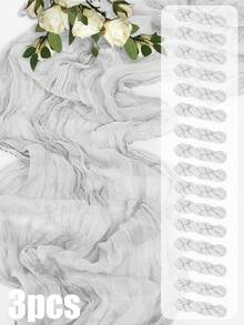 Bohemian Style Polyester Table Runner, Pleated Design, Solid Color Tablecloth, Holiday Table Decor Fabric Flag, Home Decor, Dining Table Decor, Room Decor, Wedding Decor - Multicolor - View 51