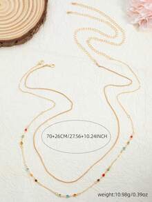 Sexy Minimalist Thin Chain Single Layer High Street Fashion Body Chain Waist Chain For Women - Multicolor - View 4