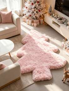 1 pieza Alfombra de árbol de Navidad rosa y esponjosa, decoración navideña, regalo de Navidad, alfombra decorativa navideña, alfombra suave como una nube, amigable con la piel, absorbente y engrosada, alfombra gruesa, alfombra de piel, alfombra de otoño/invierno, alfombra engrosada, alfombra decorativa, decoración de dormitorio, alfombra pequeña, alfombra, decoración del hogar, alfombra de sala de estar, alfombra pequeña de sala de estar, alfombra de dormitorio, decoración del hogar de sala de estar, alfombra para exteriores, alfombra lavable - Multicolor - Ver 4