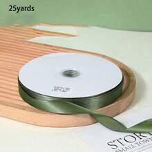 Cuộn ruy băng satin màu xanh ô liu 25 yard - ruy băng vải lụa mịn chất lượng cao với nhiều kích thước, hoàn hảo để làm nơ, phụ kiện tóc DIY, nơ ruy băng, gói quà sinh nhật, trang trí đám cưới, trang trí cây thông Noel và đồ thủ công - Ruy băng màu xanh ô liu - Xem 14