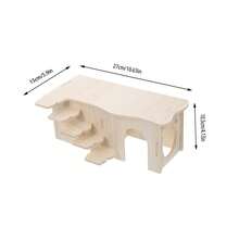 Wooden Hamster Habitat Hamster Hideout Castle Hamster Shelter Hamster Supplies With Multi-Functional Small Climbing Ladder - one-size - View 2