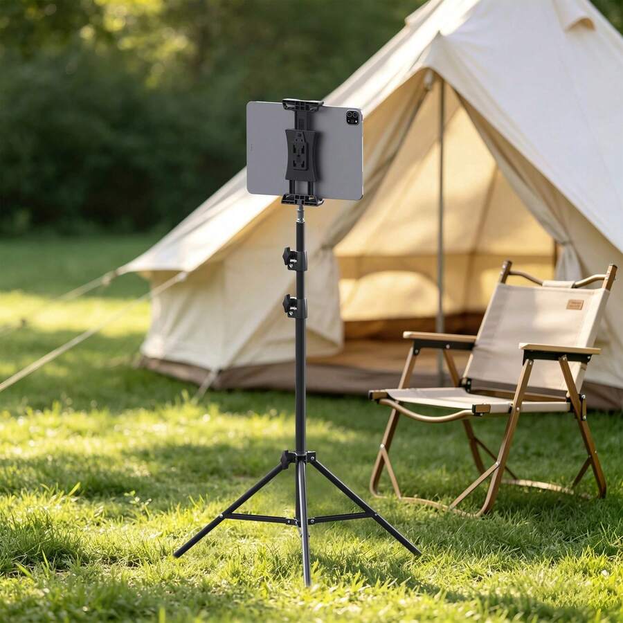 xnyocn 1.6-Meter Extendable And Adjustable Aluminum Alloy Universal Floor Stand For Phones And Tablets-Sturdy And Multifunctional For Live Streaming, Photography, And Watching Videos - View 1