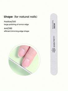 BORN PRETTY 1Pc/4Pcs Double‑Sided Nail File Buffer Set, Washable Sanding Nail Files 100‑320 Grit Manicure Tools For Acrylic Natural Nails - Multicolor - View 10