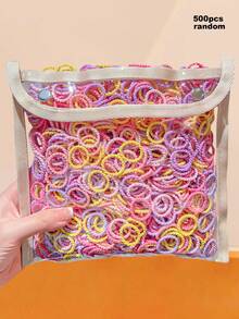 500/300/100pcs Macaron Color Ribbed Hair Ties, High Elasticity & Non-Damaging - Suitable For Girls And Women, Daily Essential - Multicolor - View 15
