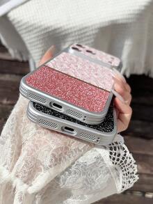 New Fashion High-Quality Heat Dissipation Phone Case Compatible With Iphone 17 Pro Max, Apple 16 Pro, Pink, 14, Rhinestone, 13 Pro, Patchwork, 15 Pro Max, Acrylic Back Panel, Anti-Drop Protective Cover - Rose Pink - View 5