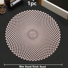 Gold Round Minimalist PVC Placemats, Washable, Easy To Clean, Wipeable, Non-Slip, Holiday Wedding Festival Table Mat Decor Suitable For Dining, Events, Banquets, Weddings, Bridal Showers, Home Daily Use - Multicolor - View 12