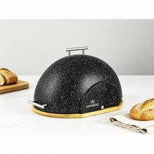 Minimalistisk och elegant brödlåda, behållare för bulkprodukter. Enkel design med tryck-öppning och dra-stängning, mycket praktisk för förvaring av bröd och mat i köket. - Visa 3