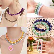 1200pcs Manik-Manik Rondelle 24 Warna untuk Pembuatan Perhiasan, 2 Kotak Manik-Manik Kaca Abacus Kristal 5x8mm untuk Gelang, Perlengkapan Pembuatan Gelang untuk Kerajinan DIY dan Hadiah - A - View 3