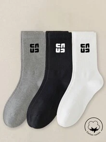 1/3/5/10/15/20/30 Pairs Women's Mid-Calf Cotton Socks, Black, Suitable For Autumn/Winter/Spring/Summer/Sports/Casual, Breathable And Moisture-Absorbing - Multicolor - View 3