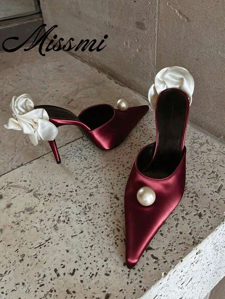 2026 Spring/Summer New French Elegant Polka Dot Pointed Toe Slingback ...