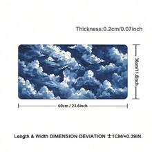 1pc Mouse Pad Dark Blue Cloudy Sky Gaming XL HD New Computer Mousepad XXL Natural Rubber Carpet Soft Mouse Mats, Suitable For School, Home, Gaming, Work, Office And Other Basic Uses - View 7