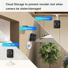 JOOAN 4MP Indoor Home Security Camera CAM720 APP Bluetooth WiFi AP Network Configuration Electronic Zoom Full Color Night Vision Monitoring Camera, Supports SD Card Cloud Storage, For Home Care - Black and White - View 3