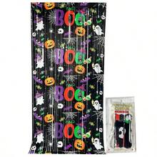 Halloween Bat Pumpkin Ghost Tinsel Curtain Party Background Decoration Photo Prop - Multicolor - View 7