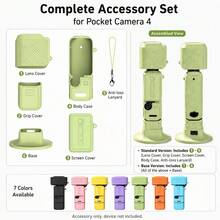Silicone Protective Case For Osmo Pocket 4, Full Coverage Anti-Scratch And Anti-Collision Cover, Standard Version With Lanyard/Basic Version With Lanyard And Base, Macaron Color Series For Daily Use In VLOG, Hiking, Cycling, Travel And Other Scenarios (Accessories Only) - View 3