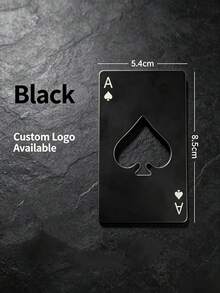 1pc Custom Engraved Ace Spade Card Bottle Opener, Portable Stainless Steel Beer Opener, Wallet Size Poker Shape Bottle Opener For Men Party Gift - Multicolor - View 4