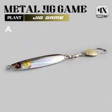 1PC 10‑30g Long‑Distance Casting Metal Jig Lures Rotatable Single Hook Spinner Blade High Gloss Hard Bait Saltwater Freshwater Inshore Offshore Shore Boat Fishing For Bass Mackerel Trout Salmon Predatory Game Fish - Multicolor - View 10