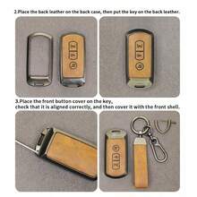Zinc Alloy Key Case Compatible With BYD ATTO3 Dolphin Seal Tang Song Yuan PLUS DM-I EV, Full Coverage Key Shell With Leather Strap And Carabiner - Carabiner Leather Rope - View 8