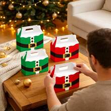 8/12/22/32pcs Kotak Kado Bertema Natal dengan Motif Sabuk Kartun, Kotak Kado Kertas, 2 Gaya, Ukuran 15*8*9cm, Dengan Motif Sabuk Kartun, Cocok Untuk Ulang Tahun, Pernikahan, Natal, Dekorasi Liburan, Kemasan Kado, Ritel, Kotak Pembungkus Kado - View 5