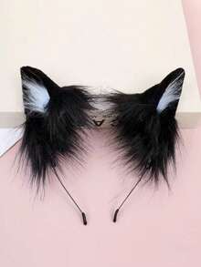 1pc Cat Ear Headband, Leopard Print Party Hair Accessory, Photo Prop, Halloween Costume Decoration - Multicolor - View 4