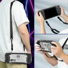 1pc Steam Deck 2020/2021 Hard Shell Protective Case With Lanyard, Full Protection, With Stand, Black Available, Anti-Drop, Birthday Gift, Homecoming Gift - View 7