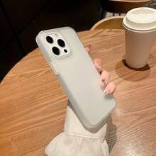 1件半透明磨砂純色防震防撞手機殼 個性化設計 適用於 iPhone 16 Pro Max 17/16/15/14/13/12/11 Air 保護殼 - 透白 - 查看 4