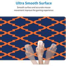 Moroccan Pattern Orange Navy Blue Mouse Pad, Anti Slip Rubber Base, Mouse Pad, Table Pad - Mouse Pad - View 6