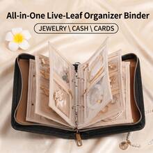 1pc Travel Jewelry Organizer Bag, PU Material Necklace And Earring Storage Bag With Watch Compartment, Portable Zipper Jewelry Box, Suitable For Travel Accessories Back To School Season - Multicolor - View 4