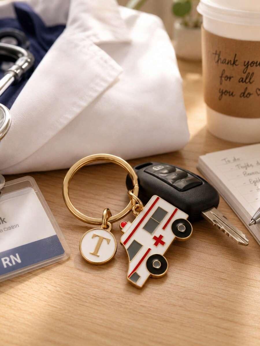 Creative Personalized Letter: Doctor, Nurse, Stethoscope, Keychain, Medical Rescue Personnel, Wallet Decoration, Stethoscope Key, Key Ring