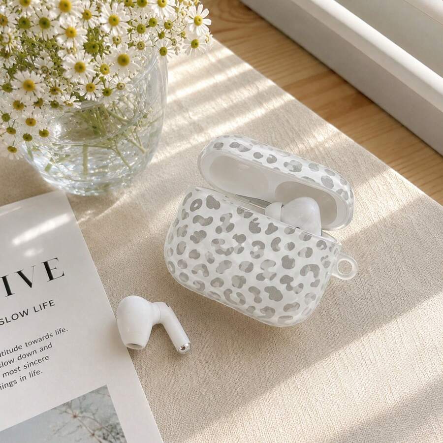 Premium Minimalist Solid Color Transparent Leopard Print Earphone Case For AirPods 5/ Pro 3/Pro 2/ 4/ 3/1/2, Cute Protective Cover For Women
