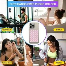 1 buah Stiker Ponsel Silikon dengan Perekat Kuat, Dapat Dicuci dan Digunakan Kembali, Dudukan Ponsel Tanpa Lem, Kompatibel dengan Sebagian Besar Ponsel, Cocok untuk Cermin Kamar Mandi, Dinding, Meja, Selfie, Menonton Film, dan Bebas Genggam, Aksesori Ponsel Portabel Multi-Warna - 24 buah pengisap - View 9