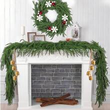 1Pc 6Ft Artificial Norfolk Pine Garlands, Real Touch Winter Pine Garland, Green Artificial Greenery Garland For Table, Mantle, Wall, Indoor, Outdoor Christmas Decorations - Green - View 7