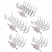 1pc Expandable 430 Stainless Steel Bowl & Plate Rack, 3/4/5/6/7 Slots Optional, Kitchen Cabinet Countertop Storage Rack, Pot Lid Organizer, Cookware Divider Rack, Drill-Free Practical Kitchen Tool For Home - View 2
