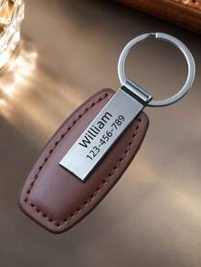 Custom Stainless Steel Keychain Engraved With Name And Phone Number, Christmas Thanksgiving Anniversary Gift For Husband Wife Couples - Multicolor - View 5