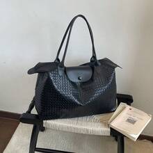 NEWHEY Large Woven Crossbody Bags For Women - Vegan Leather Large Shoulder Purse & Cute Handbag - Y2K Dumpling Tote - Multicolor - View 9