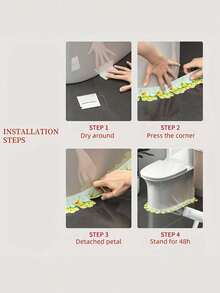 Peel And Stick Toilet Base Seal Strip, Waterproof Decorative Edge Trim Tape, Self‑Adhesive Cute Pattern Caulk Strip For Bathroom Toilet Base Wall Corner - Multicolor - View 8
