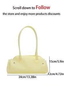 Summer Refreshing Underarm Large Bag Women's New Fashion PVC Jelly Bag Minimalist Commuter Shoulder Tote Bag - Yellow - View 7
