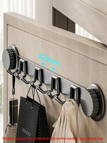 Heavy-Duty Suction Cup Wall Hook Rack - No Need For Drilling, Self-Adhesive Design, Removable Plastic/Metal Coat Rack, Suitable For Bathrooms And Behind Doors, Strong Load-Bearing Capacity, Easy Installation, Bathroom Storage - Multicolor - View 7