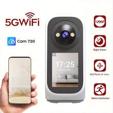 Compatible With JOOAN CAM720 APP Smart Baby Monitor Camera, AI Auto Human Tracking, 5GHz High-Speed WiFi, 1296P Full-Color Night Vision, Two-Way Audio Intercom, 24/7 Baby Care, Data Privacy Encryption, No Subscription Required, Home Indoor Security Monitoring - White - View 4
