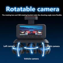 New 5-Channel Dash Cam With IPS Screen, 1080P HD Resolution, Motion Detection, Loop Recording, Parking Monitoring, Night Vision, Collision Detection, Front And Rear Recording, Suitable For All Car Models - A - View 3