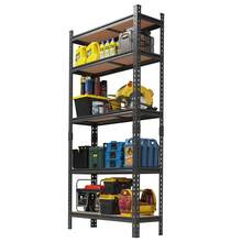 GOCAPTAIN Heavy-Duty Adjustable Boltless Metal Shelving Unit - 5-Tier Garage Storage Rack w/ Wood Boards, 72"H x 35.5"W x 12"D, 2000 lb Capacity, Black - Schwarz - Übersicht 8