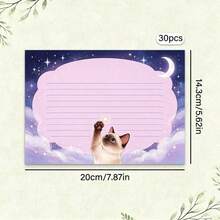 Kertas Surat Bertema Kucing yang Lucu, 30 Lembar/Paket, Kertas Premium, Pinggiran Bunga, Gaya Desain Seni Orisinal, Dekorasi Pola Kucing - Rectangle - View 13