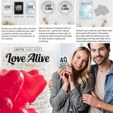 Premium Thick Cardstock, 40 Scratch Off Date Adventures Game Cards | Romantic Couple Scratch Card Game, Fun Relationship Activity Cards For Anniversary, Valentine's Day, Birthday, Date Night, Couple Gift - Multicolor - View 9