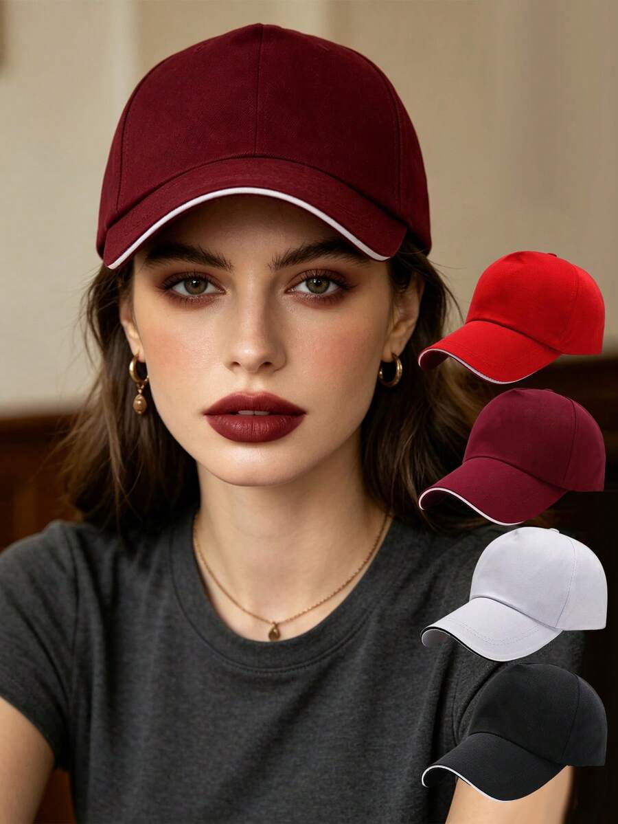 1PC Neutral Solid Color Baseball Cap,Casual, Versatile, Breathable,Suitable For Daily Wear, Vacation/Holiday Gift - Solid Color Baseball Cap - View 1