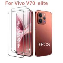 3pcs Tempered Glass Screen Protector Compatible With VIVO V70 /V70 Elite /X300 Ultra /X300 PRO/ X200 /200 Pro Phone High Definition 9H Curved Tempered Glass Screen Protector - Clear - View 1