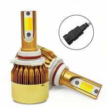 2 buah Lampu Depan LED Mobil Dua Warna Kuning dan Putih H1 H7 H11 H4 Lampu Jauh dan Dekat Terintegrasi - C6 - View 10