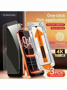 Yezodawee 3pcs High Transparency Screen Protector, Full Screen Protection, Easy To Apply, With Alignment Frame, 9H Hardness, Anti-Fingerprint, Glossy, Anti-Slip, Bubble-Free, Self-Adhesive, Smooth Touch, Compatible With IPhone 16/15/14/13/12/11/Pro/Plus/Promax/X/Xr/Xs - 3Pcs - View 29