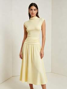 Women Midi Dresses - Yellow - View 4