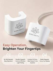 BORN PRETTY 1pc White Rotating Cat Eye Magnetic Nail Art Tool, Strong Magnet Fast Shaping, Suitable For Beginners, Home & Salon Nail DIY - White - View 8