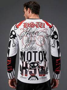 HISERWA Men's Motorcycle Training Gear: Quick-Dry, Breathable Long-Sleeve T-Shirt; Off-Road Motorcycle Riding Gear; Mesh Fabric; Durable And Long-Lasting - White - View 4